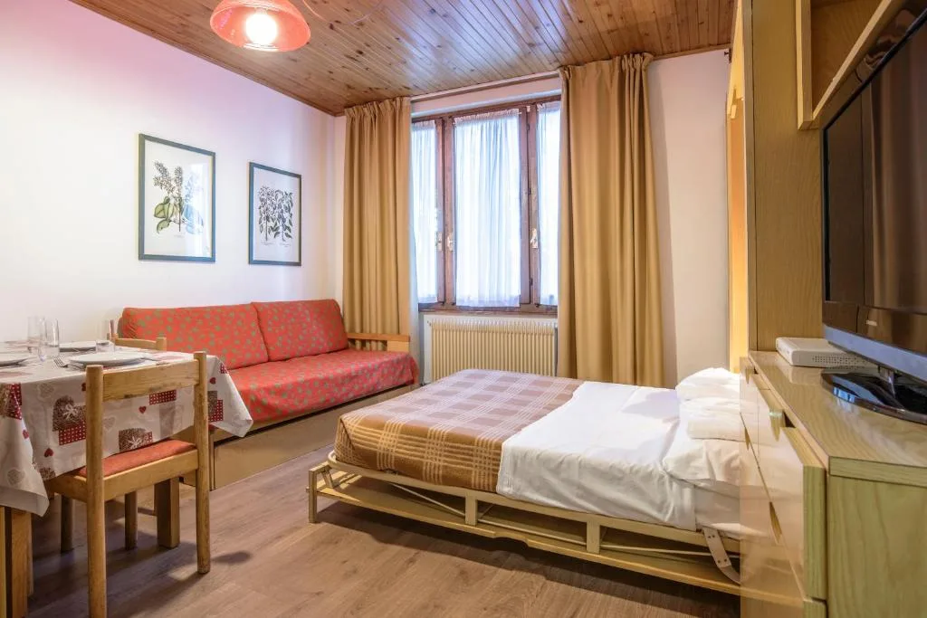 Camera con letto, divano, zona pranzo e TV